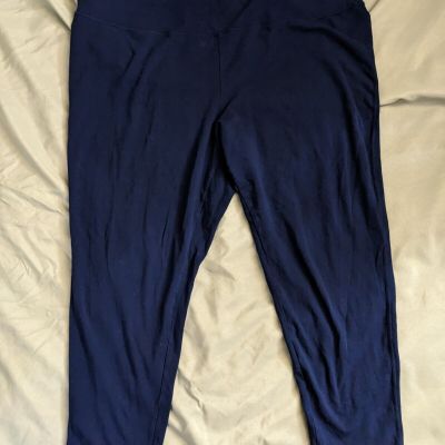 St Johns Bay Leggings Blue Cotton Spandex Active Pant Womens Size 3X